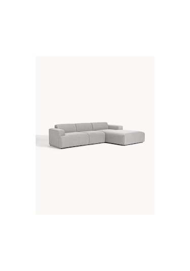 Massimo 3 Modül Sağ Köşe Koltuk Takımı Gri Keten Kumaş Sağ Gri