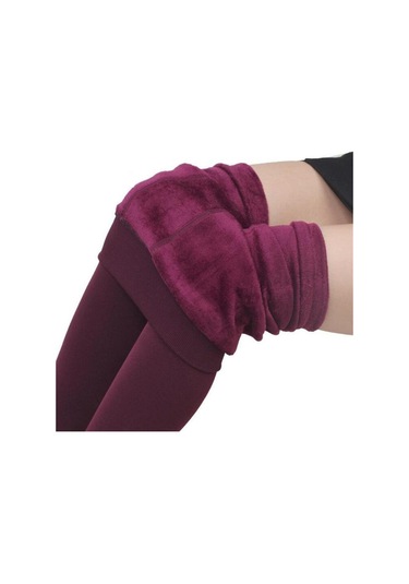 2021 Kış Sıcak Tayt Kadınlar Yüksek Bel Kız Rahat Leggins Kadınlar İçin Kalınlaşmak Rahat Esneklik Tayt Mor