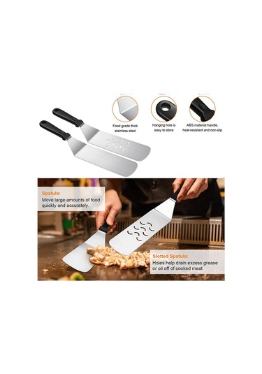 Samdoo Dışarıda Mangal, Kamp Veya Pişirme İçin Dayanıklı Paslanmaz Çelik 6'lı Bbq Araç Seti - Isıya Ve Paslanmaya Dayanıklı, Kolay Saklama Özelliği Çok Renkli