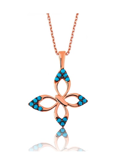 Himarry 925 Ayar Gümüş Mavi Kelebek Kadın Gümüş Kolye Beyaz