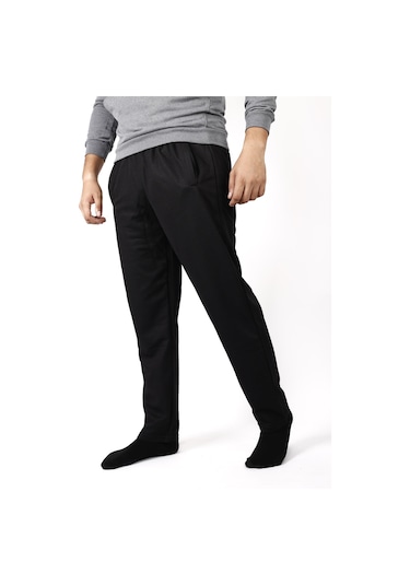 Erkek Siyah Düz Paça Yumuşak Petek Kumaş Rahat Eşofman Altı 22eesah566 001