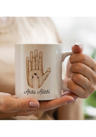 Bk Gift Kişiye Özel İsimli Aile Ve Pati Beyaz Kupa Bardak -2, Anneye Hediye, Yeni Doğum Hediye Kobitmeyencom30302 Bk Gift