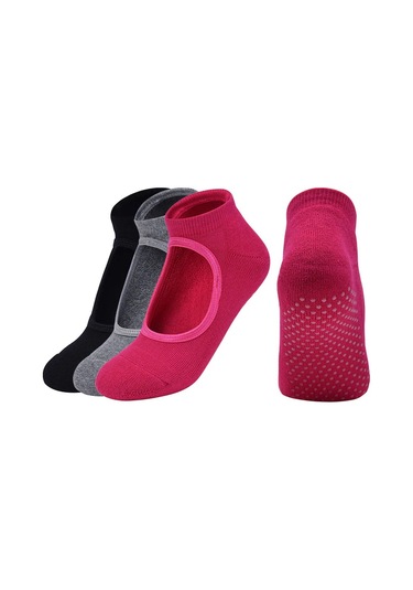 Lemestar 3'lü Antrenman Çorapları: Kaymazsız, Nemlendirici, Pilates-bar-yoga Eve Uygun Çok Renkli