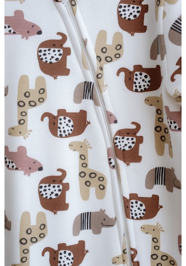 Lilabio Kız Erkek Çocuk %100 Pamuk 1.5 Tog Desenli Uyku Tulumu Animal Çok Renkli