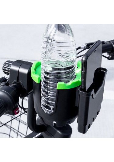 Yaozixa 2合1 Abs+kauçuk Bardak Tutucu Telefon Tutuculu 360 Döner Motor, Bisiklet, Scooter, Tekerlekli Sandalye Uyumlu Yeşil