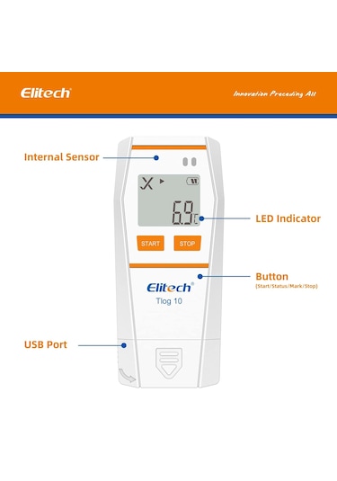 Elitech Tlog 10 Sıcaklık Kaydedici Datalogger Otomatik Pdf Rapor 0