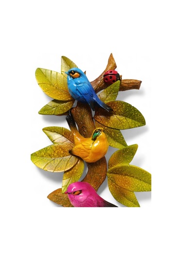 Dekoratif Canlı Renk Sevimli Kuşlar Figürlü Duvar Süsü Zarif Ev Ve Bahçe Dekorasyonu İçin Şık Aksesuar