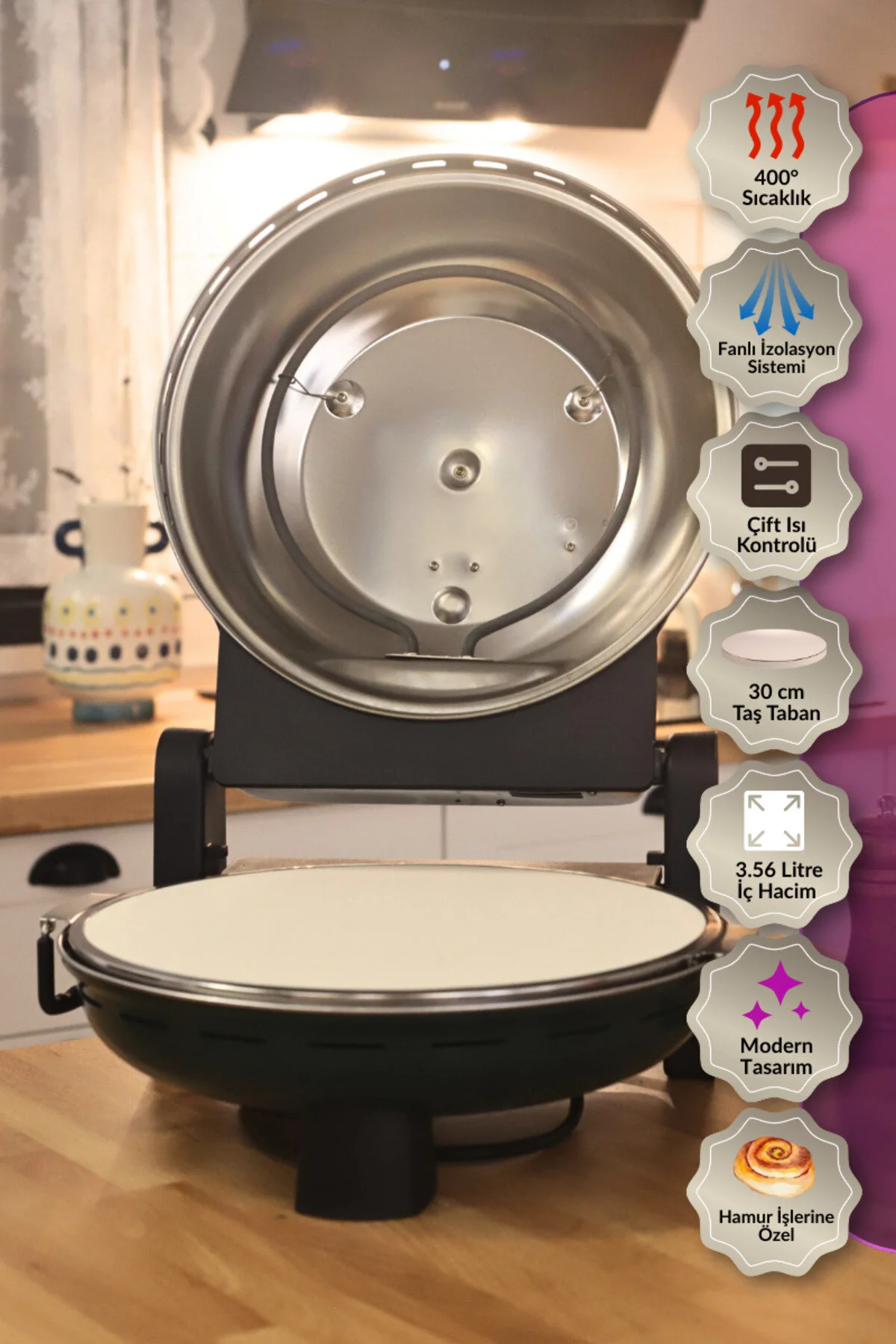 Dr.maya Pro Plus 1400 W Taş Fırın Pizza Makinesi