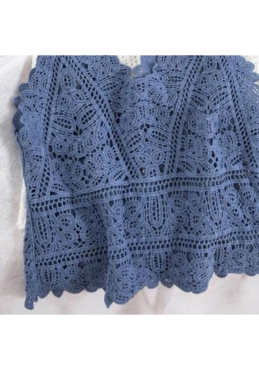 Kayısı Kadın Yaz Yelek Üstleri V Yaka Kolsuz Tığ Örgü Üstleri Düz Renk Hollow Dantel Sling Kayısı