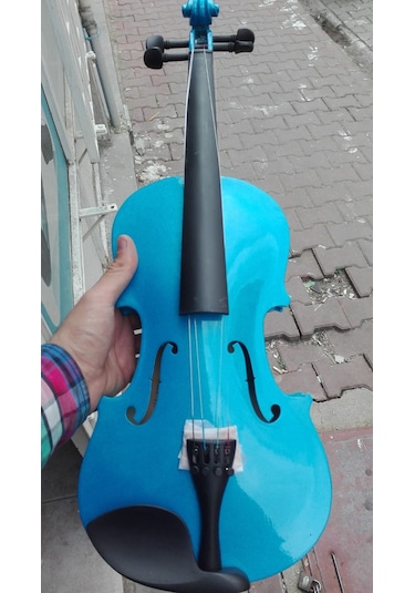 Paganini 4/4 Tam Boy Mavi Renk Keman Seti-Kılıf-Yay-Reçine Dahil