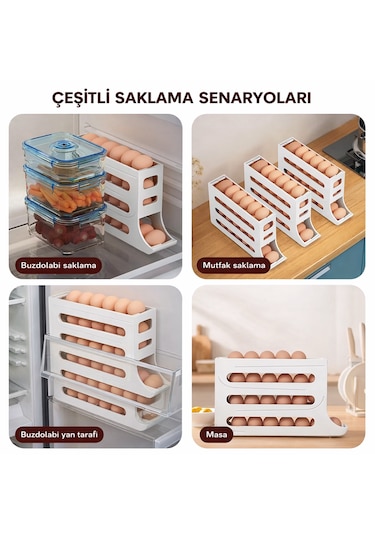 Microcase Abs Plastik Dolapiçi Yuvarlanır Tip Yumurta Organizer Ve Standı 2 Adet Al54529 Siyah