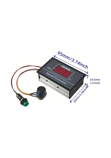 Meridiangoods 1 Adet Dc Motor Hız Kontrol Cihazı Dijital Ekranlı Pwm 30a 6 60v Başlat Durdur Anahtarı