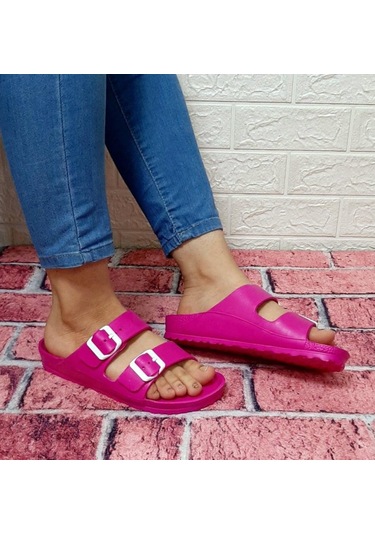 Hammerjack 234 Fuşya Pembe Çift Tokalı Havuz Plaj Günlük Terlik