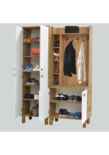 Lidya Portmanto Takımı - Atlantik Çam - Beyaz Atlantik Çam - Beyaz