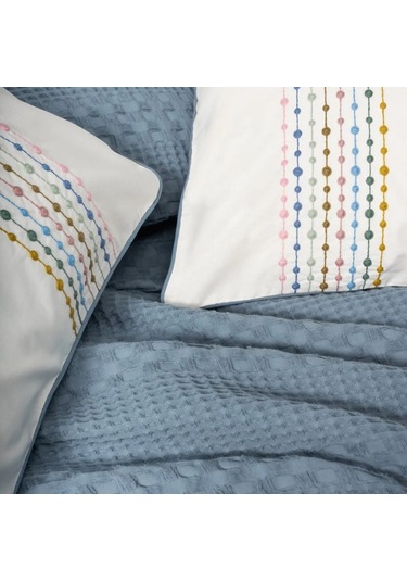 Cotton Box Aura Tek Kişilik Pike Takımı Pebble Indigo