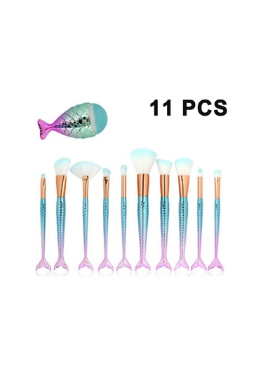 Makyaj Fırçaları Seti 11 Adet Denizkızı Makyaj Fırçası Seti Makyaj Fırçaları