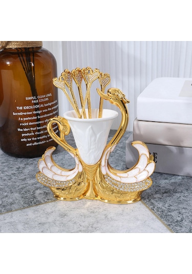 Homyl Kuğu Tabanı Tutucu Tatlı Kaşığı Organizatör Kahve