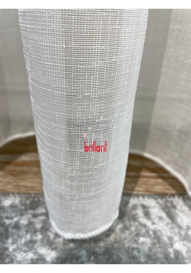 Tül Perde Brillant Ağır Gramajlı Keten Görünümlü Desen Ütü İstemez