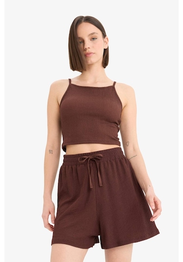 DeFacto Coool Loose Fit Bürümcük Şort A6223AX25SMBN533 Kahve