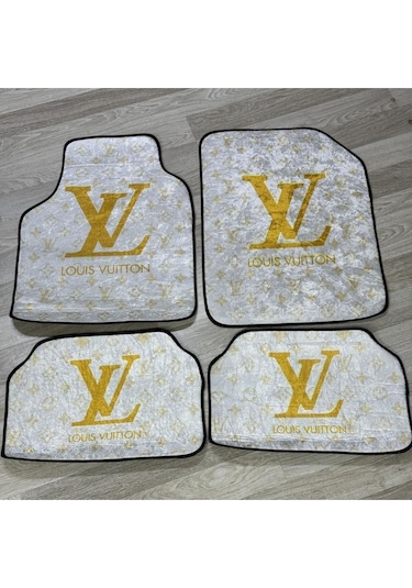Masgarage09 Beyaz Louis Vouitton Lüks Halı Paspas Takımı