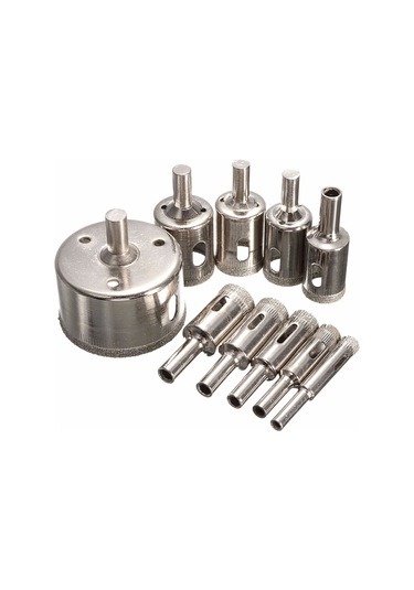 Kangvka 10 Parça Elmas Matkap Ucu Seti - 8-50mm Çaplı Cam, Seramik, Mermer Ve Tuğla Delici Aletler