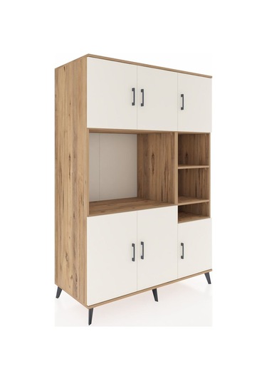 Kronos Dolap 10 Raflı 6 Kapaklı 132x59x195 Çam-aytaşı/çam Çam