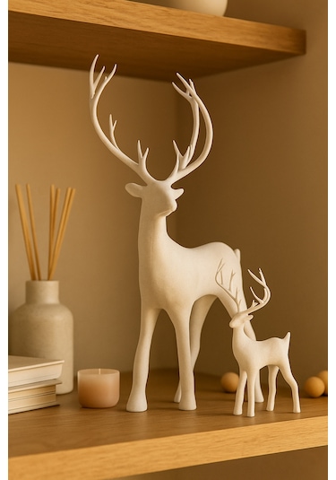 Dekoratif 3d Baskı Geyik Biblo 20cm