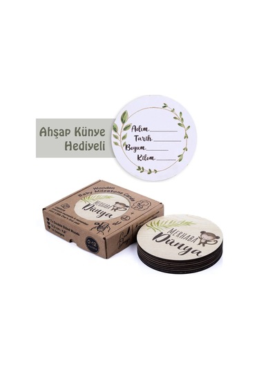 Sevimli Safari Hayvanları İle Ahşap Bebek Fotoğraf Çekim Kartları