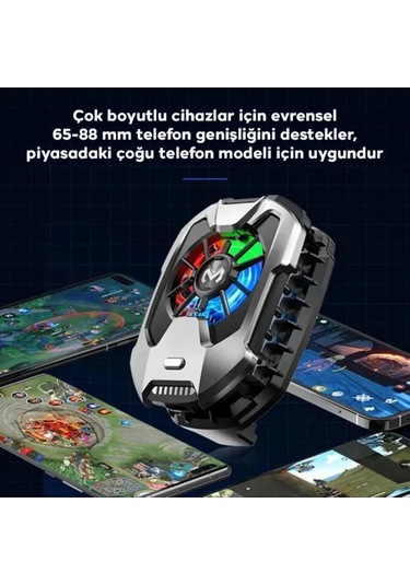 Coofbe Kablolu Soğutma Levhalı Rgb Işıklı Ultra Hızlı Telefon Soğutucu Radyatör İos Android Uyumlu
