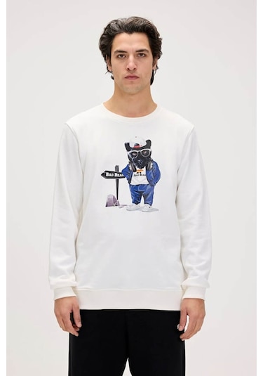 Bad Bear Panther Crewneck Off White Erkek Beyaz Bisiklet Yaka Sweatshirt 001 Beyaz Bad Bear Panther Crewneck Off White Erkek Beyaz Bisiklet Yaka Sweatshirt 001 Beyaz