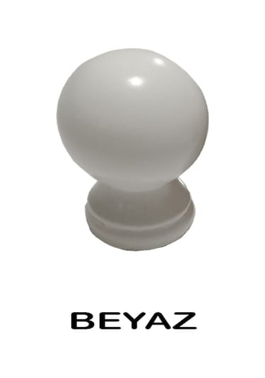 Perdemix Ahşap Rustik Top Başlık 1 Adet Beyaz