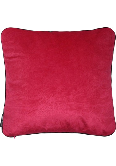 Biyeli Kırlent Yastık Kılıfı Koyu Pembe Rengi 45x45