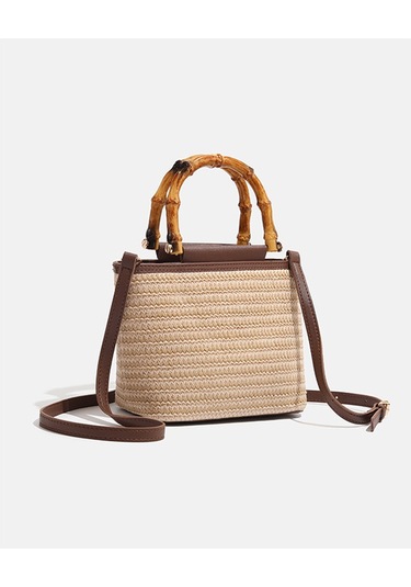 Charhp&kejnt Dokuma Çanta Çok Yönlü Moda Elde Taşınan Omuz Çantası Kahverengi