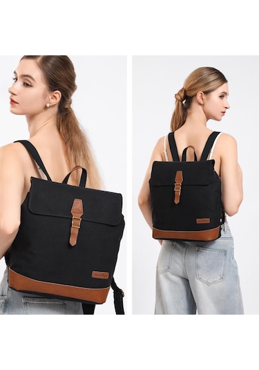 Kanvas Kumaş Kadın Sırt Çantası Smart Bags 1329 Camel