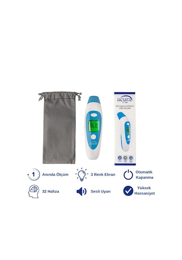 Acura Ac-9280 Kulaktan ve Alından Ateş Ölçer + Çanta