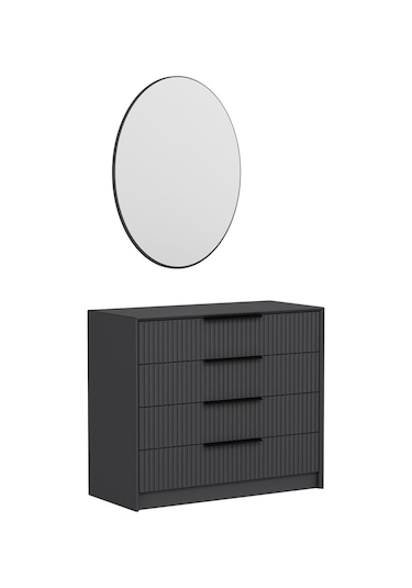 Kale Luxe Aynalı 4ç Şifonyer - Antrasit