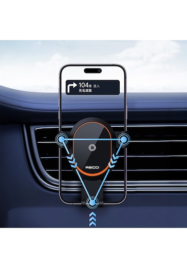 Recci Rho-c26 Araç İçi Telefon Tutucu 360 Dönebilen Havalandırma Tasarımlı Siyah