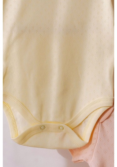 Lilabio %100 Organik Pamuk 3'lü Jakarlı Atlet Bebek Body Seti Lila Çok Renkli