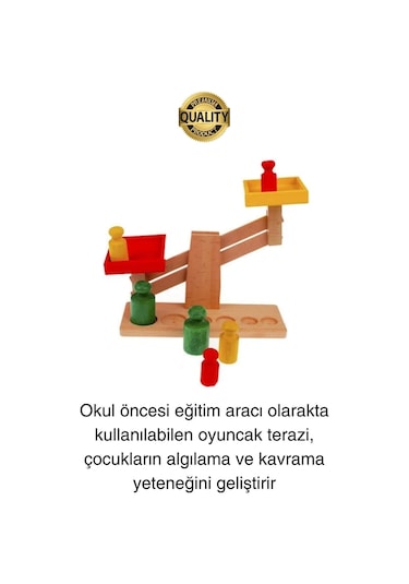 Premium Ahşap Eğitici Öğretici Motor Beceri Ve Zeka Geliştiren Çocuk Oyunu Oyuncak Seti Terazi