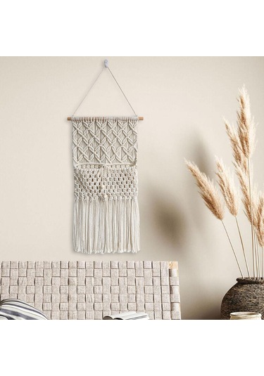Suntek Makrome Duvar Asılı Goblen Boho Dekor Saklama Çantası