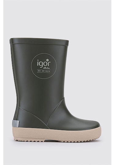 Igor Splash Dk Erkek Çocuk Su Geçirmez Yağmur Kar Çizmesi W10292 Koyu Haki - Bej Haki
