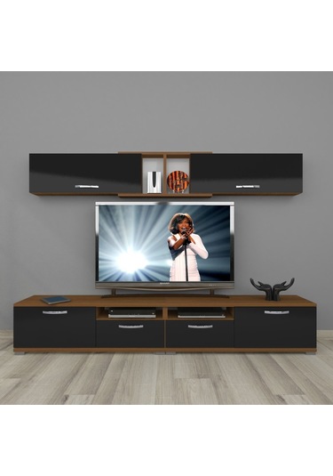 Decoraktiv Eko 5220 Mdf Tv Ünitesi Tv Sehpası Ceviz - Siyah