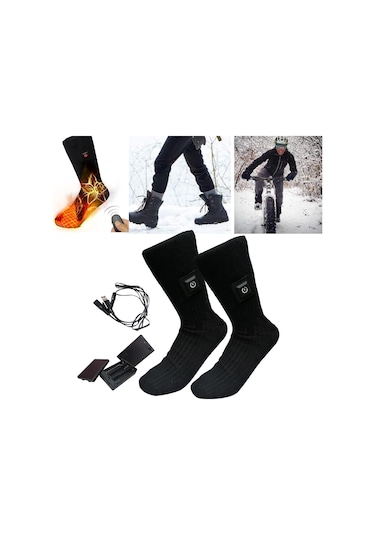 Suntek 2x Unisex Elektrikli Isıtmalı Çorap Ile Pil-kutusu-usb