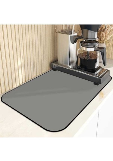 Ulzyvf Mutfak Tezgahı Su Emici Kurutucu Paspas, 30x50cm Gri, Dayanıklı Pratik Koyu Gri Koyu Gri