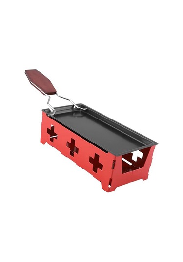 Peynir Ocağı Seti, Taşınabilir Yapışmaz Peynir Pişirme Tepsisi Ocağı Seti Siyah