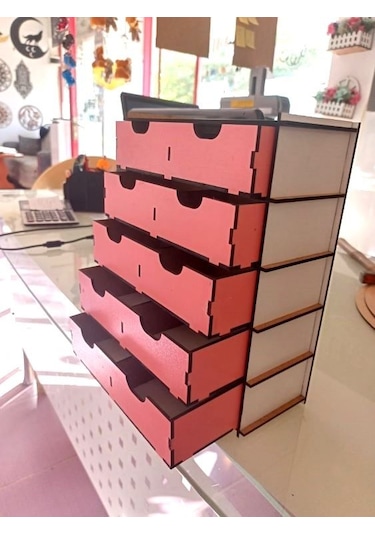 Çekmeceli Takı Kutusu Ahşap