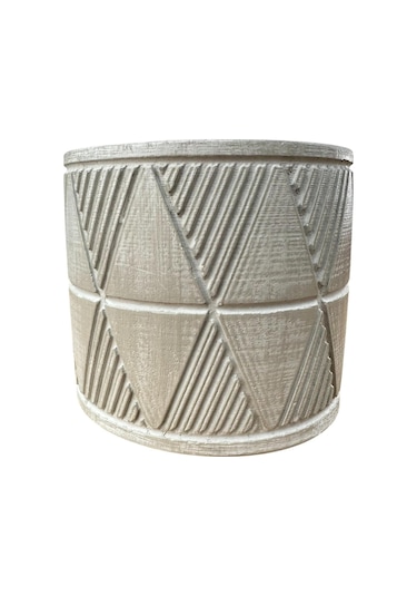 Bitki Tasarımı Ev Dekorasyon Bej Piramit Beton Saksı Çiçeklik Saksılık