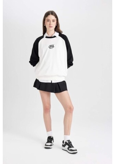 DeFacto Coool Şort Etek Yüksek Bel Pamuk Astarlı Mini Etek C7581AX24AUBK27 Siyah