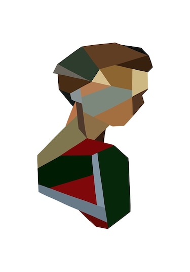 Renkli Vektör İnci Küpeli Kız Ve Portreler Doğal Taş Bardak Altlığı 4'lü Set - Natural Stone Coasters - Taş Çok Renkli