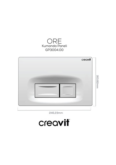 Creavit Ore Parlak Krom Kaplama Kumanda Paneli GP3004.00 Parlak Krom